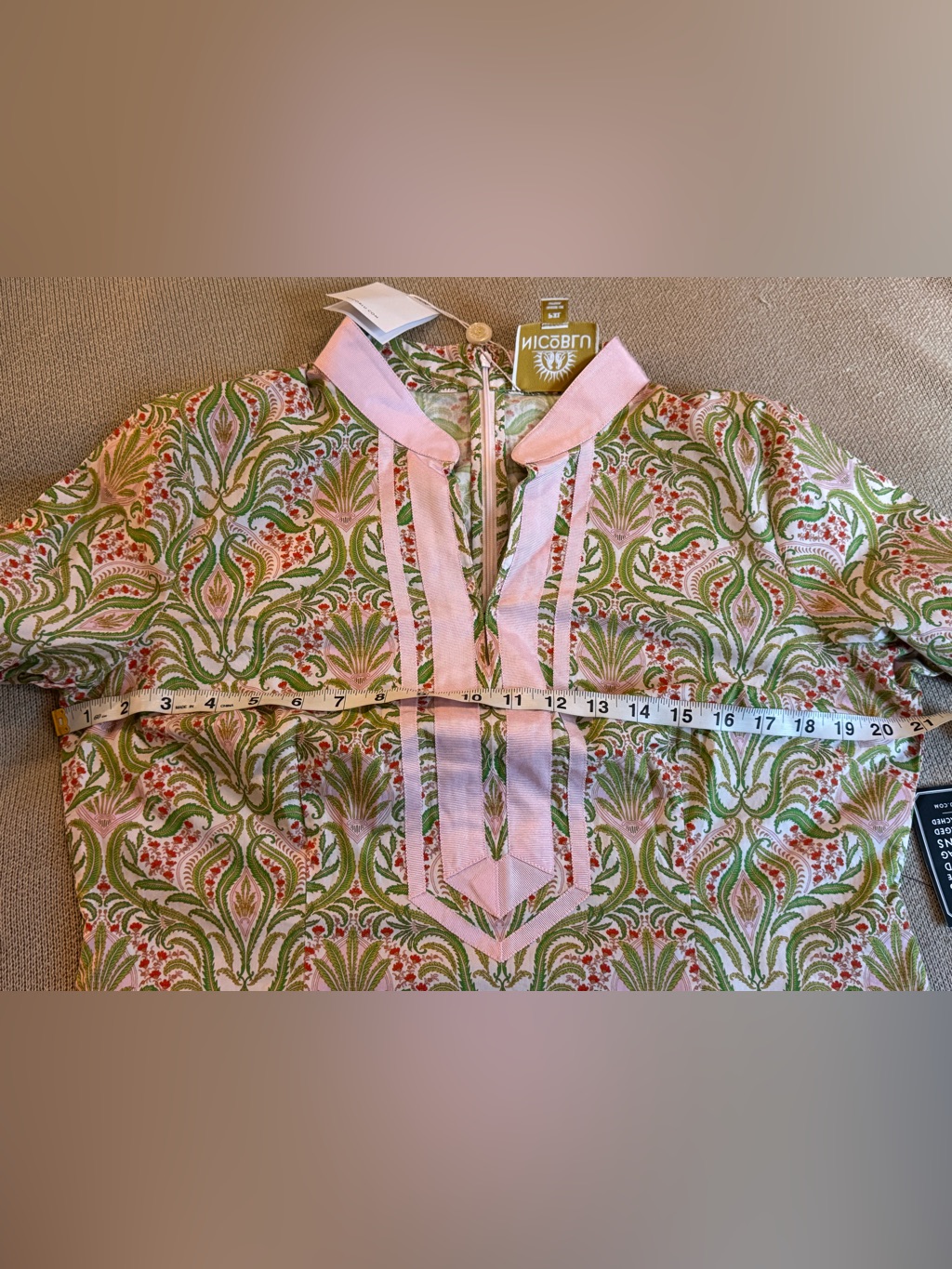Nicoblu-Capri Short Tunic Dress In Delicate Ferns — image 6 of 8